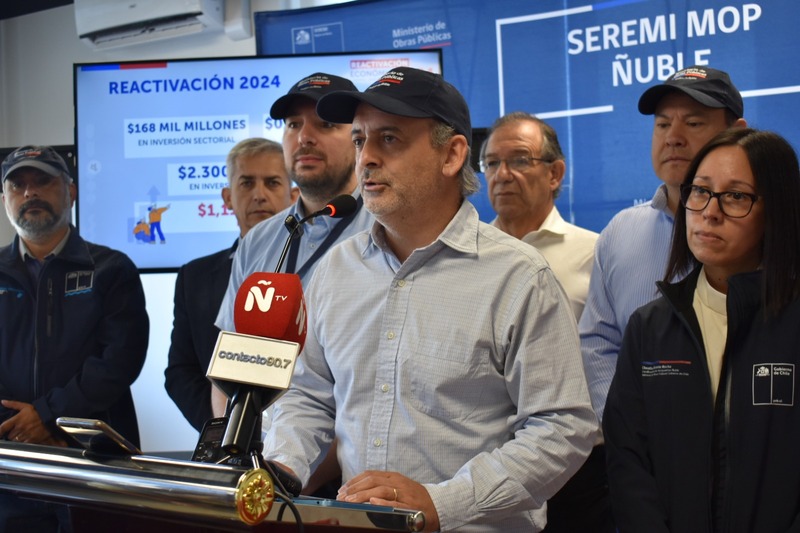 Seremi Paulo De la Fuente anuncia inversión directa del MOP por $168 mil millones y la generación de mil nuevos empleos este 2024 en Ñuble